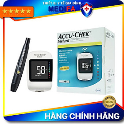 Máy Đo Đường Huyết ACCU-CHEK Instant Tiêu Chuẩn Chính Xác 10/10 Kèm 25 Que Thử & 10 Kim Lấy Máu