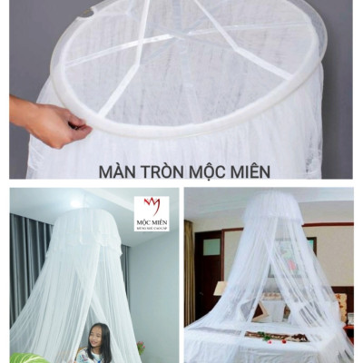 Màn Cho Giường Tròn - Màn Tròn Cao Cấp Mộc Miên ( Hình thật )