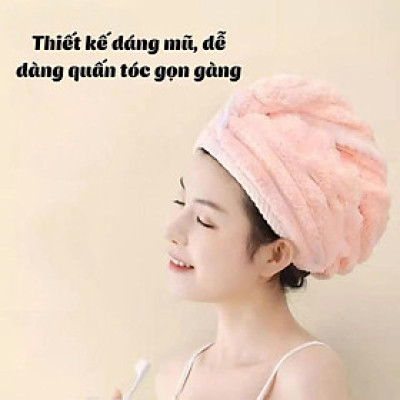 Khăn Trùm Đầu Lau Khô Cho Nữ – Siêu Thấm, Nhẹ, Bền, Phù Hợp Mọi Loại Tóc