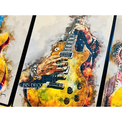 (ẢNH THẬT) Tranh treo tường âm nhạc 6 trang trí decor có sẵn khung kèm đinh treo