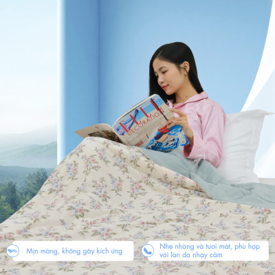 [CHĂN HÈ MÁT LẠNH] Mền lạnh I Cool Advance NIN House NM8033 2mx2m2 | Chần Ice Silk lạnh như tencel, Chăn điều hoà nhiều độ