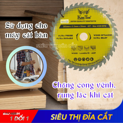 LƯỠI CƯA - LƯỠI CẮT GỖ 305-40 RĂNG KINGTOM VÀNG – CHẤT LƯỢNG VÔ ĐỊCH PHÂN KHÚC GIÁ RẺ!