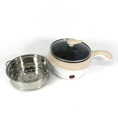 Nồi Lẩu Điện Đa Năng, Ca Nấu Mì Tiện Lợi Kèm Giá Hấp Có Tay Cầm Tiện Dụng 18cm, Nồi Lẩu Hấp Mini 2 Tầng Cao Cấp- Hàng Chính Hãng