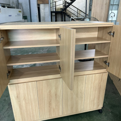 Kệ giày dép lớn gia đình và văn phòng Tundo 1m2 x 1m2, gỗ công nghiệp màu tự nhiên