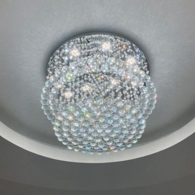 Đèn mâm Ca Sỹ Pha Lê ốp trần M9153 - KT 600x600x350mm, đèn chùm pha lê, DT