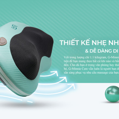 |GIÁ SỐC| Gối Massage nhiệt hồng ngoại  G-Minnie Care| Công nghệ massage Shiatsu 3D | 1 Năm Bảo Hành