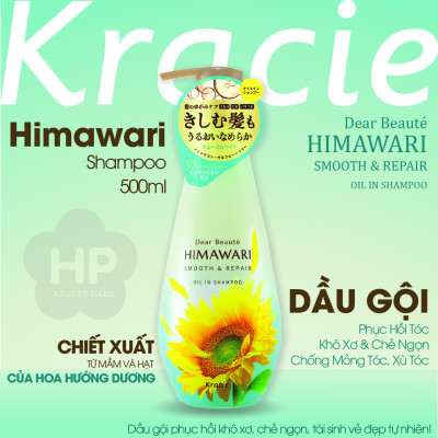 Combo Dầu Gội Và Dầu Xả Himawari Phục Hồi Tóc Khô Xơ Chẻ Ngọn Kracie Dear Beaute Himawari (Combo 2 Chai)