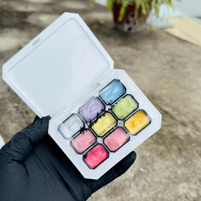 Set Gel Dặm Huaxi 9 Màu Số 01 Nhiều Màu Siêu Xinh Chất Đặc Mịn Không Cần Pha Bột Làm Nail Mùa Hè Phong Cách Hàn Quốc