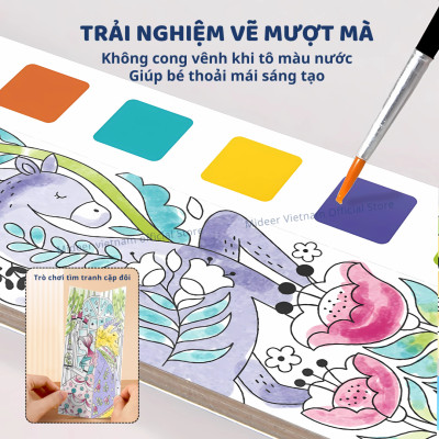 Tranh Tô Màu Nước Kèm Cọ Mideer Watercolour Painting cho bé