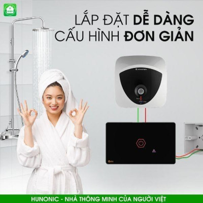 [CHỐNG GIẬT] Công tắc cảm ứng Hunonic Datic 1 Nút Công Suất Lớn kết nối Wifi điều khiển bình nóng lạnh, điều hoà
