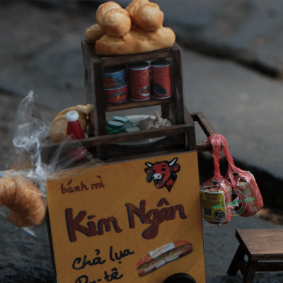 MÔ HÌNH TỰ LẮP RÁP DIY SÀI GÒN XƯA - XE BÁNH MÌ - HR04