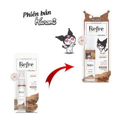 Xịt Khử Mùi Refre Natural Chiết Xuất Thiên Nhiên - Hương Gỗ Woody 30ml