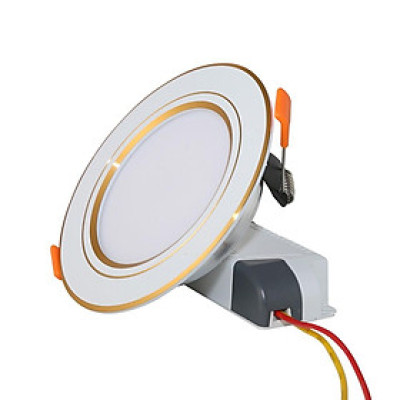Đèn LED âm trần đổi 3 màu 9W Rạng Đông, khoét lỗ 110, vỏ nhôm đúc - (Viền bạc/ viền bạc)