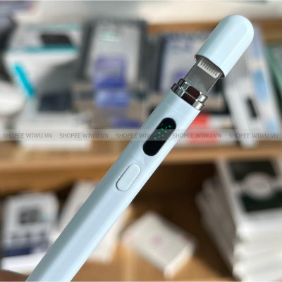 Bút cảm ứng chống tì tay Wiwu Pencil Pro IV Cho iPad Gen 10 2022 / Pro 11 “ , 12.9 inch / M1 /M2 , Air 4 / 5 , hiện thị pin - Hàng chính hãng
