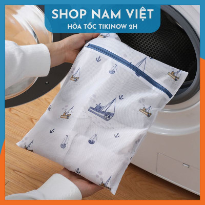 Combo 5 Túi Giặt Lưới Mịn Bảo Vệ Quần Áo Có Hoa Văn