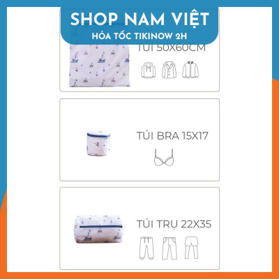 Combo 5 Túi Giặt Lưới Mịn Bảo Vệ Quần Áo Có Hoa Văn