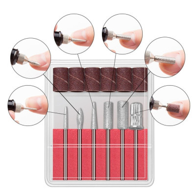 Máy Mài Mini Cầm Tay Làm Nail Tặng Kèm 6 Đầu Mài Tiện Lợi, Mài Móng Tốc Độ 3000 Vòng/Phút, Điều Chỉnh 0-240V, Chà Gót Chân Nữ Women