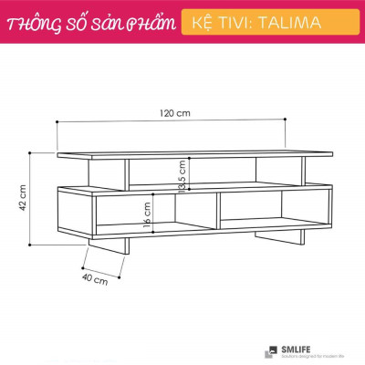 Kệ TV phòng ngủ thiết kế đẹp bằng gỗ SMLIFE Talima
