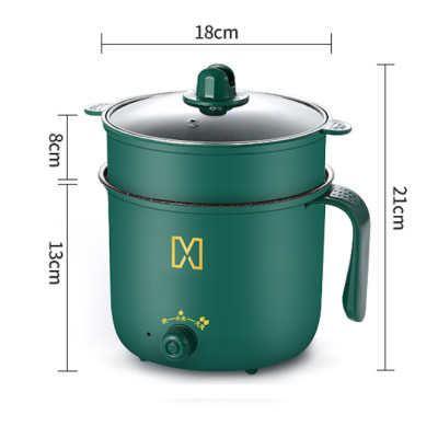 Nồi lẩu điện mini 2 tầng kèm khay hấp - Ca nấu mỳ tiện lợi cá nhân lòng nồi vân đá chống dính, Hàng chính hãng D Danido (Logo trên thân nồi hình ngẫu nhiên)