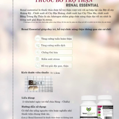 VIÊN UỐNG HỖ TRỢ TIẾT NIỆU & THẬN CHO MÈO RENAL ESSENTIALS CHEWABLE TABLETS FOODSCIENCE [ HỘP 60V ]