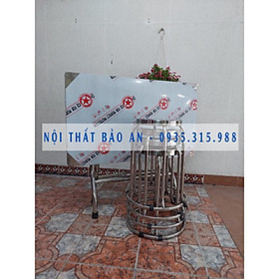 Bộ bàn ghế inox cao cấp inox 201 nguyên chất, không rỉ, không hút nam châm