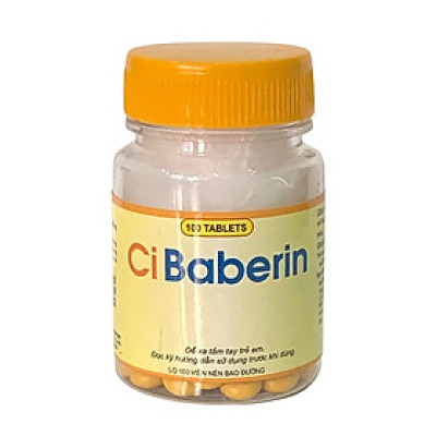 ￼Ci baberin  Vinaphar (Berberin )- ( Chai 100 viên Nén Bao Đường )- hỗ trợ trong nhiễm trùng đường ruột