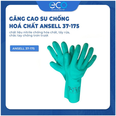 Găng tay bảo hộ rửa chén ngăn hóa chất và dầu mỡ Ansell 37-175 độ dày cao, bền dai