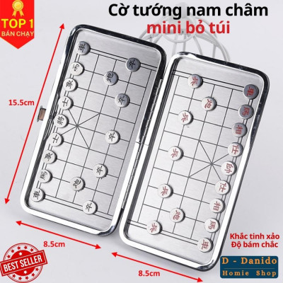 HỘP DA size 17x15cm bộ dụng cụ cắt móng tay 12 chi tiết làm bằng thép không gỉ cao cấp - Cờ tướng nam châm mini D Danido