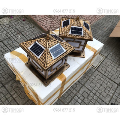 Đèn trụ cổng năng lượng mặt trời vầng đen