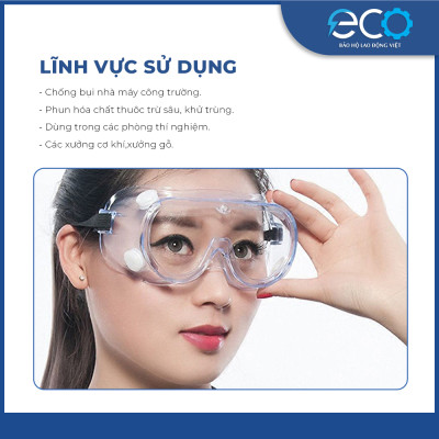 Kính bảo hộ lao động 3M cao cấp Mỹ 1621 chống bụi, chống hóa chất, kính phun thuốc trừ sâu