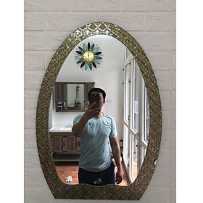 GƯƠNG TREO PHÒNG TẮM ELIP VIỀN VÀNG KT 700x500