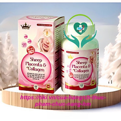 Sheep placenta & Collagen Kingphar , hộp 60v, mờ nám, đẹp da