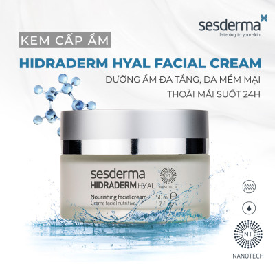 Kem cấp ẩm Sesderma Hidraderm Hyal Facial Cream dành cho mọi loại da 50ml