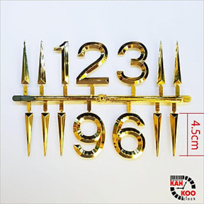 Bộ số xi vàng gắn đồng hồ treo tường 01