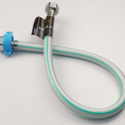 Dây cấp nước nhựa bọc bố dù chịu áp cao dài 60cm Eurolife EL-DCN60 (Trắng xanh)