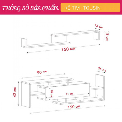Kệ tivi tiện dụng cho phòng ngủ SMLIFE Tousin