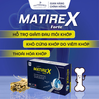 Viên uống Matirex Forte hỗ trợ giảm đau giúp tái tạo sụn khớp và xương dưới sụn (30 viên) - Nutramed