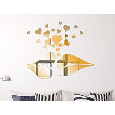 Decal trang trí dán tường 3D sáng tạo cao cấp (M3) trái tim