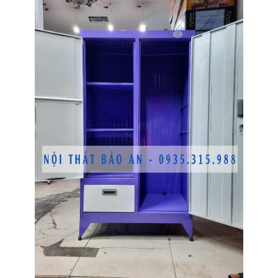 Tủ sắt sơn tĩnh điện giá rẻ 1m6x90cm Đại Thành màu tím
