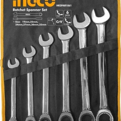 BỘ 6 CỜ LÊ MIỆNG VÒNG HAI CHIỀU (19MM-32MM) INGCO HKSPAR1061 - HÀNG CHÍNH HÃNG