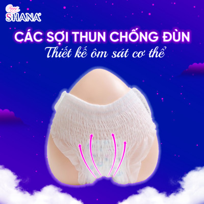 Combo 16 gói Băng Vệ Sinh Quần Peppy Shana Ngày Đêm Siêu Thấm, Freesize, Chống Tràn Tối Đa, Tiết Kiệm (32 miếng)