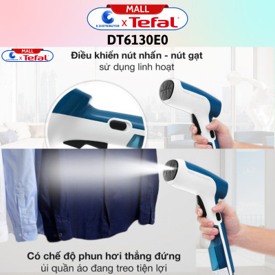 Bàn ủi cầm tay Tefal DT6130E0 1300W - Hàng Chính Hãng - Bình nước  70 ml, Mặt đế  Nhựa, Chức năng  Ủi hơi nước