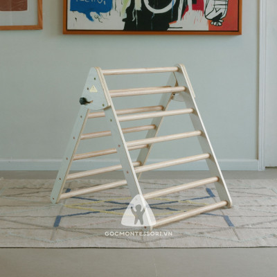 Thang Tam Giác Vận Động Pikler Triangle Gấp Gọn Góc Montessori- Giúp Trẻ Phát Triển Vận Động Thô