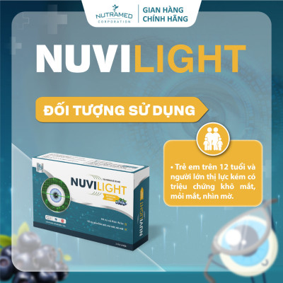 Viên uống Nuvilight hỗ trợ tăng cường thị lực, giảm khô mắt mỏi mắt (Hộp 30 viên) - Nutramed