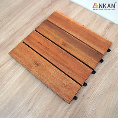 Vỉ Gỗ Lót Sàn Ban Công Cao Cấp 4 Nan – Chống Thấm, Bền Bỉ, Màu Vàng Sang Trọng