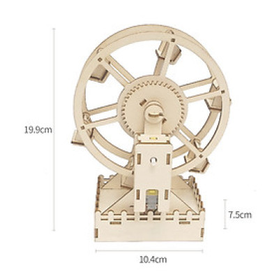 Đồ Chơi Gỗ Mô Hình Vòng Đu Quay Mặt Trời, Đồ Chơi Thí Nghiệm DIY WOOD STEAM Cho Bé,  Đồ Chơi Lắp Ghép Vòng Đu Quay Bằng Gỗ-Chính Hãng BABYBOSS + Tặng Kèm Tranh Ghép Bằng Gỗ