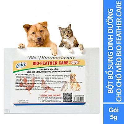 Bột Bio Feather Care Kích Thích Mọc Lông, Ngừa Rụng Lông, Giúp Lông Óng Mượt cho Chó Mèo