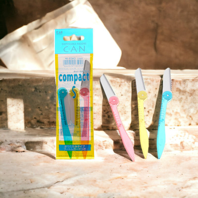 Dao Cạo Lông Mặt Cán Gập Kai Can Compact 01244 CS-3P