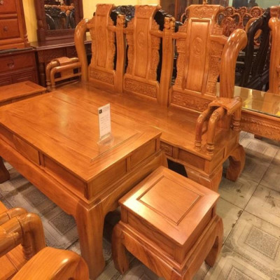 Bàn Ghế Tần Thủy Hoàng Gỗ Gõ Đỏ