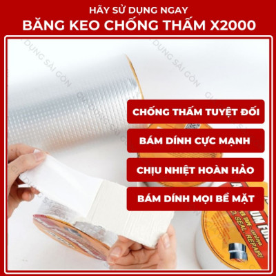 Băng Keo Chống Thấm 30 CM X2000, Chống Dột Dán Siêu Dính Trên Mọi Bề Mặt